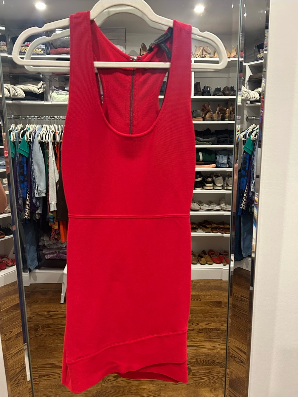 BCBGMaxAzria Red Sleeveless Mini Bodycon Dress